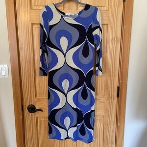 Retro pattern Boden jersey dress (US 8L)